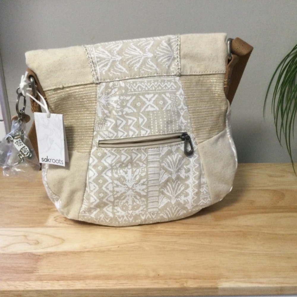 Sakroots Artist Circle Sand-Colored Canvas Crossbody Bag, NWT - Picture 2 of 7